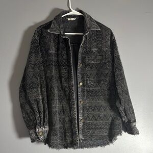 LA MIEL Black‎ Vintage Lightweight Shirt Jacket